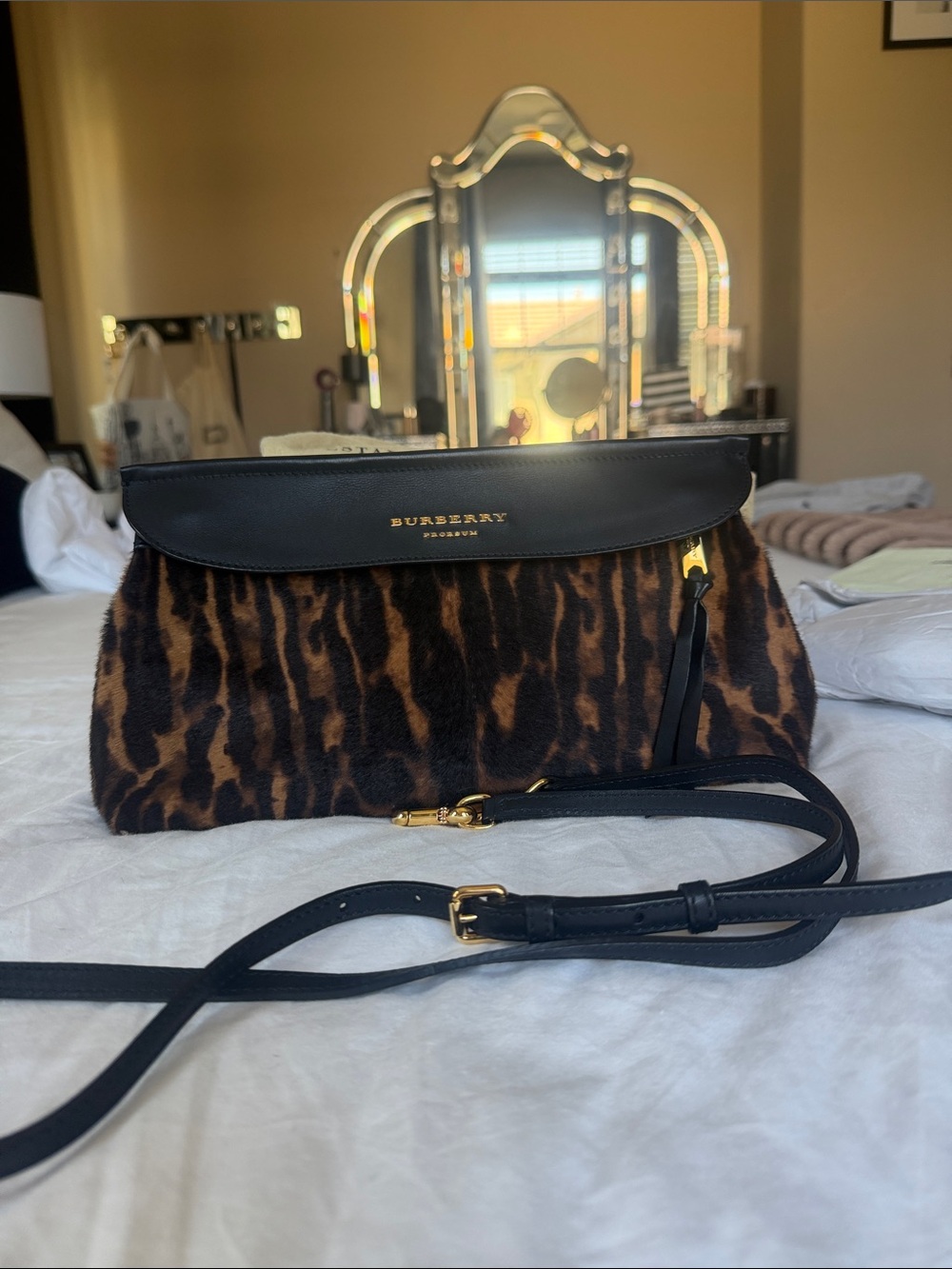 Burberry Prorsum Leopard Haircalf Crossbody/Clutch Bag